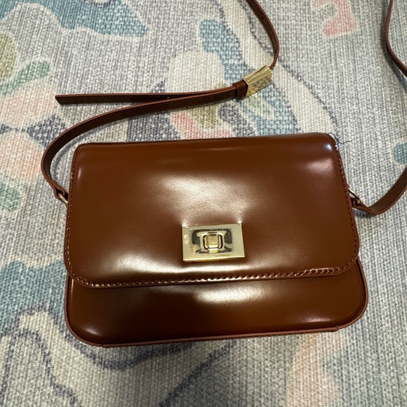 J Crew Edie Camel Brown Italian Leather Crossbody Bag - Picture 7 of 7